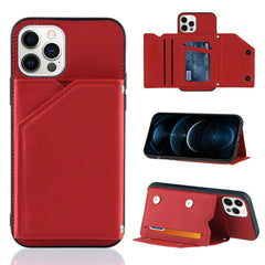 Skin Feel PU + TPU + PC Back Cover Shockproof Case with Card Slots & Holder & Photo Frame, For iPhone 12 mini, For iPhone 12 / 12 Pro, For iPhone 12 Pro Max