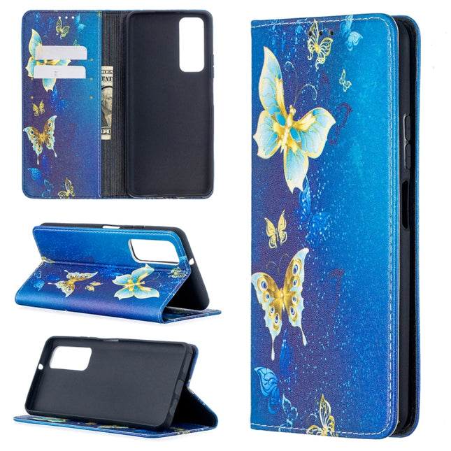 Colored Drawing Pattern Invisible Magnetic Horizontal Flip PU Leather Case with Holder & Card Slots & Wallet, For OPPO A52 / A72 5G, For Huawei P smart 2021 / Y7a