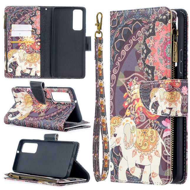 Colored Drawing Pattern Zipper Horizontal Flip Leather Case with Holder & Card Slots & Wallet, For Huawei P smart 2021 / Y7a, For Samsung Galaxy A12