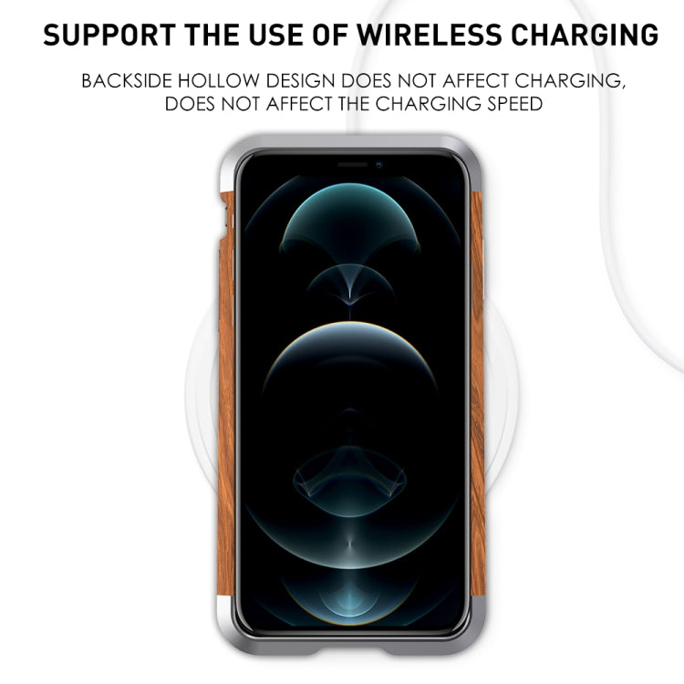 R-JUST Metal + Wood Frame Protective Case, For iPhone 12 mini, For iPhone 12 / 12 Pro, For iPhone 12 Pro Max