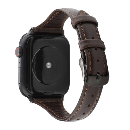 Crazy Horse Texture Genuine Leather Strap, For Apple Watch Series 7 41mm / 6 & SE & 5 & 4 40mm / 3 & 2 & 1 38mm, For Apple Watch Series 8&7 41mm / SE 2&6&SE&5&4 40mm / 3&2&1 38mm                                                                          ...