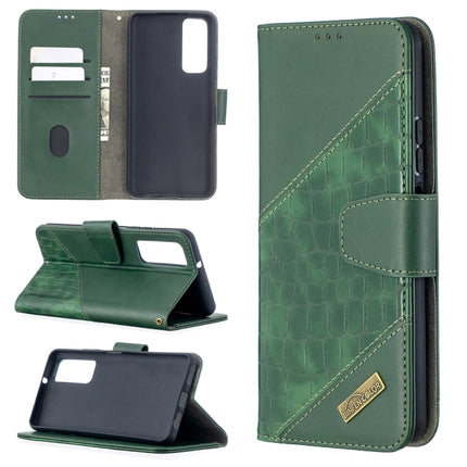 Matching Color Crocodile Texture Horizontal Flip PU Leather Case with Wallet & Holder & Card Slots, For Huawei P smart 2021 / Y7a, For Samsung Galaxy A12
