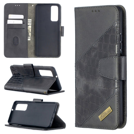 Matching Color Crocodile Texture Horizontal Flip PU Leather Case with Wallet & Holder & Card Slots, For Huawei P smart 2021 / Y7a, For Samsung Galaxy A12