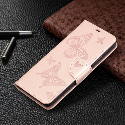 Two Butterflies Embossing Pattern Horizontal Flip Leather Case with Holder & Card Slot & Wallet & Lanyard, For Huawei P smart 2021 / Y7a, For Samsung Galaxy A12
