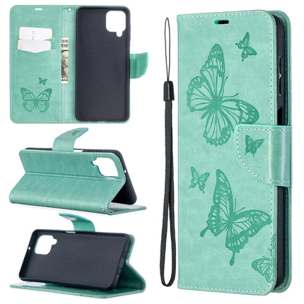 Two Butterflies Embossing Pattern Horizontal Flip Leather Case with Holder & Card Slot & Wallet & Lanyard, For Huawei P smart 2021 / Y7a, For Samsung Galaxy A12