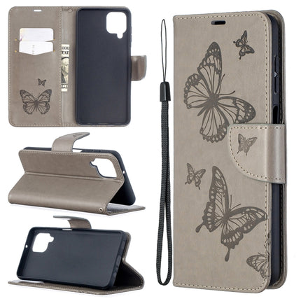 Two Butterflies Embossing Pattern Horizontal Flip Leather Case with Holder & Card Slot & Wallet & Lanyard, For Huawei P smart 2021 / Y7a, For Samsung Galaxy A12