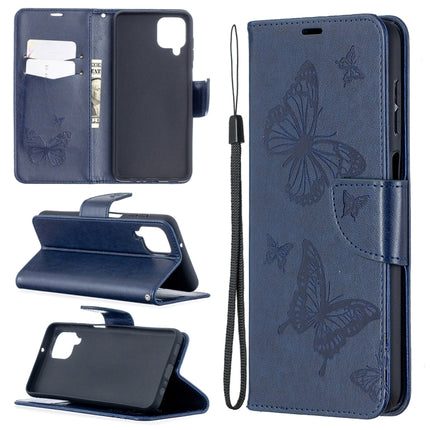 Two Butterflies Embossing Pattern Horizontal Flip Leather Case with Holder & Card Slot & Wallet & Lanyard, For Huawei P smart 2021 / Y7a, For Samsung Galaxy A12