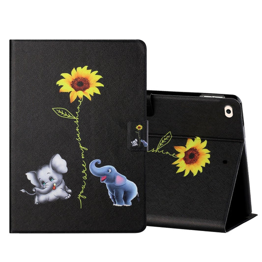 Estuche de cuero con tapa horizontal con dibujo de colores, ranuras para tarjetas y soporte, y función de suspensión/activación, para iPad Mini 5/4/3/2/1, para iPad 10.2 / iPad Air 10.5 （2019） / iPad Pro 10.5 pulgadas, para iPad Air / Air 2 / 2017 / 2018