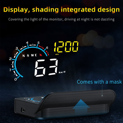 M12 OBD2 + GPS Mode Car Head-up Display HUD Overspeed / Speed / Water Temperature / Low Voltage / Fault Alarm