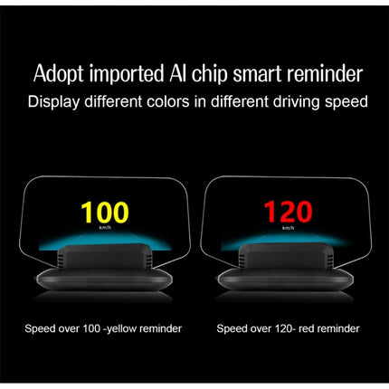 C1 OBD2 + GPS Mode Car HUD Head-up Display Compass / Speed / Water Temperature / Voltage Display / Speed / Fault Alarm / Navigation Function, C1 With Navigation Function