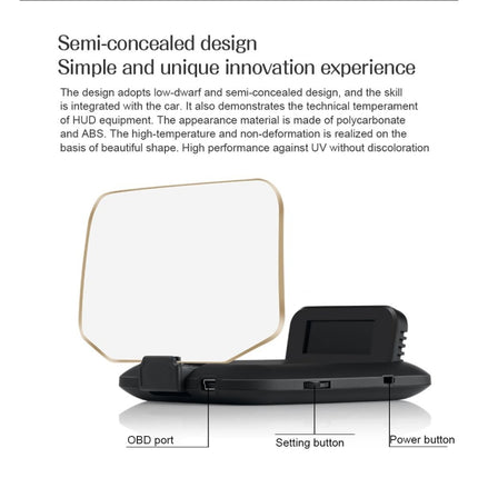 C1 OBD2 + GPS Mode Car HUD Head-up Display Compass / Speed / Water Temperature / Voltage Display / Speed / Fault Alarm / Navigation Function, C1 With Navigation Function