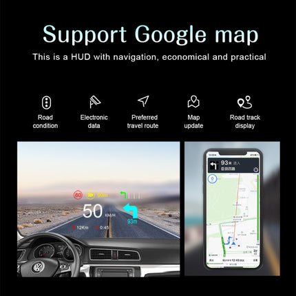 C1 OBD2 + GPS Mode Car HUD Head-up Display Compass / Speed / Water Temperature / Voltage Display / Speed / Fault Alarm / Navigation Function, C1 With Navigation Function