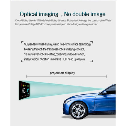 C1 OBD2 + GPS Mode Car HUD Head-up Display Compass / Speed / Water Temperature / Voltage Display / Speed / Fault Alarm / Navigation Function, C1 With Navigation Function