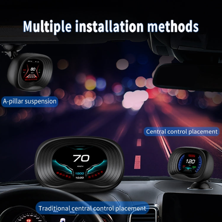 P20 OBD2 + GPS Mode Car Head-up Display HUD Overspeed / Speed / Water Temperature Alarm, P20