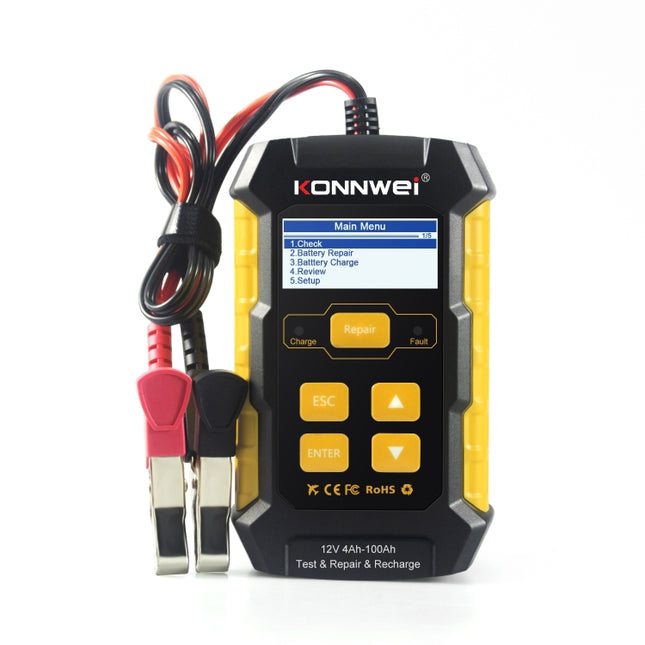 KONNWEI KW510 3 in 1 Car Battery Tester / Charger / Repairer, Support 8 Languages