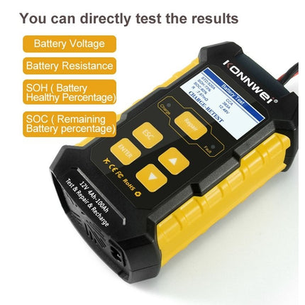 KONNWEI KW510 3 in 1 Car Battery Tester / Charger / Repairer, Support 8 Languages, KW510(EU Plug), KW510(US Plug)