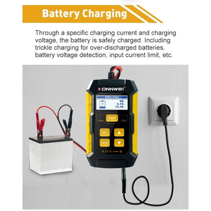 KONNWEI KW510 3 in 1 Car Battery Tester / Charger / Repairer, Support 8 Languages, KW510(EU Plug), KW510(US Plug)