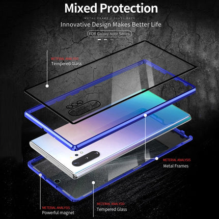 Magnetic Metal Frame Double-sided Tempered Glass Case, For Samsung Galaxy Note 8, For Samsung Galaxy Note9, For Samsung Galaxy Note10, For Samsung Galaxy Note10+, For Samsung Galaxy S8, For Samsung Galaxy S8+, For Samsung Galaxy S9, For Samsung Galaxy ...