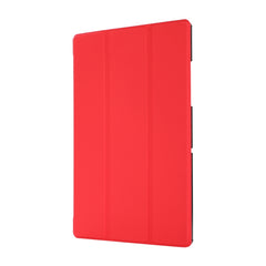 3-fach faltbares horizontales Flip-TPU- und PU-Lederetui mit Hauttextur und Halterung für Lenovo M10 Plus