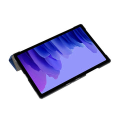3-fach faltbares horizontales Flip-TPU- und PU-Lederetui mit Hauttextur und Halterung für Lenovo M10 Plus