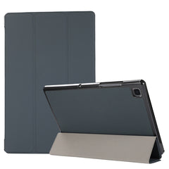 3-fach faltbares horizontales Flip-TPU- und PU-Lederetui mit Hauttextur und Halterung für Lenovo M10 Plus