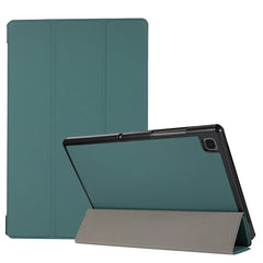 3-fach faltbares horizontales Flip-TPU- und PU-Lederetui mit Hauttextur und Halterung für Lenovo M10 Plus