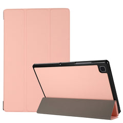3-fach faltbares horizontales Flip-TPU- und PU-Lederetui mit Hauttextur und Halterung für Lenovo M10 Plus
