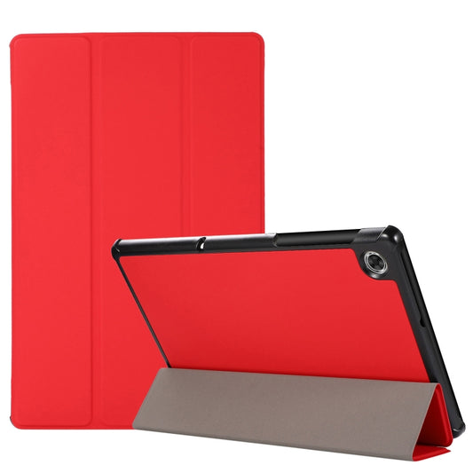 3-folding Skin Texture Horizontal Flip TPU + PU Leather Case with Holder, For Lenovo M10 Plus