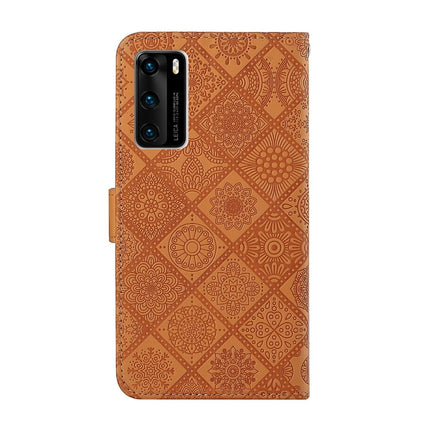 Ethnic Style Embossed Pattern Horizontal Flip Leather Case with Holder & Card Slots & Wallet & Lanyard, For Huawei P40, For Huawei P40 lite / nova 6 SE, Huawei P40 lite E / Y7p