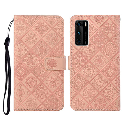 Ethnic Style Embossed Pattern Horizontal Flip Leather Case with Holder & Card Slots & Wallet & Lanyard, For Huawei P40, For Huawei P40 lite / nova 6 SE, Huawei P40 lite E / Y7p