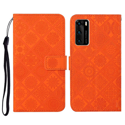 Ethnic Style Embossed Pattern Horizontal Flip Leather Case with Holder & Card Slots & Wallet & Lanyard, For Huawei P40, For Huawei P40 lite / nova 6 SE, Huawei P40 lite E / Y7p