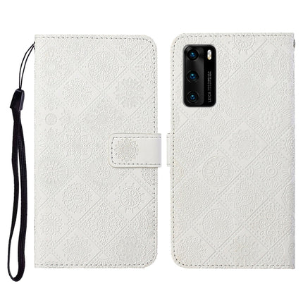 Ethnic Style Embossed Pattern Horizontal Flip Leather Case with Holder & Card Slots & Wallet & Lanyard, For Huawei P40, For Huawei P40 lite / nova 6 SE, Huawei P40 lite E / Y7p