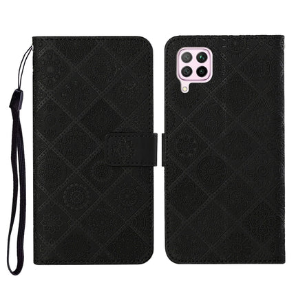 Ethnic Style Embossed Pattern Horizontal Flip Leather Case with Holder & Card Slots & Wallet & Lanyard, For Huawei P40, For Huawei P40 lite / nova 6 SE, Huawei P40 lite E / Y7p