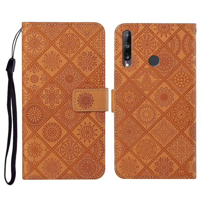 Ethnic Style Embossed Pattern Horizontal Flip Leather Case with Holder & Card Slots & Wallet & Lanyard, For Huawei P40, For Huawei P40 lite / nova 6 SE, Huawei P40 lite E / Y7p