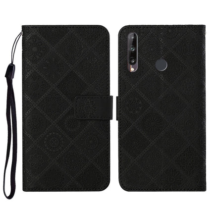 Ethnic Style Embossed Pattern Horizontal Flip Leather Case with Holder & Card Slots & Wallet & Lanyard, For Huawei P40, For Huawei P40 lite / nova 6 SE, Huawei P40 lite E / Y7p