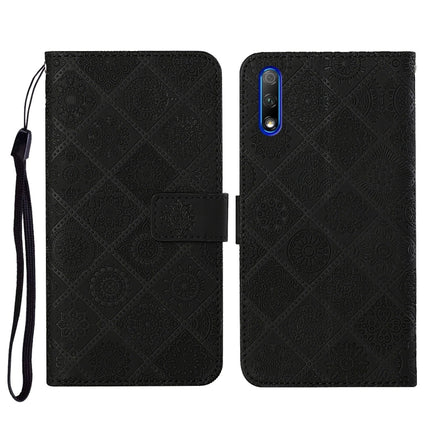 Ethnic Style Embossed Pattern Horizontal Flip Leather Case with Holder & Card Slots & Wallet & Lanyard, For Huawei Honor 9A, For Huawei Honor 9X Lite, For Huawei Honor 9X / 9X Pro