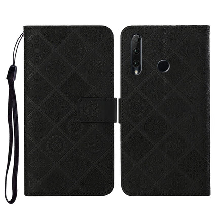 Ethnic Style Embossed Pattern Horizontal Flip Leather Case with Holder & Card Slots & Wallet & Lanyard, For Huawei Honor 20, Huawei Honor 20 lite / 10i, For Huawei Y7 (2019)