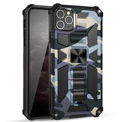 Camouflage Armor Shockproof TPU + PC Magnetic Protective Case with Holder, For iPhone 12 / 12 Pro, For iPhone 12 Pro Max, For iPhone 12 mini