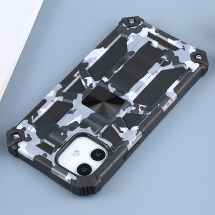 Camouflage Armor Stoßfeste TPU + PC Magnetische Schutzhülle mit Halterung, Für iPhone 12 / 12 Pro, Für iPhone 12 Pro Max, Für iPhone 12 mini