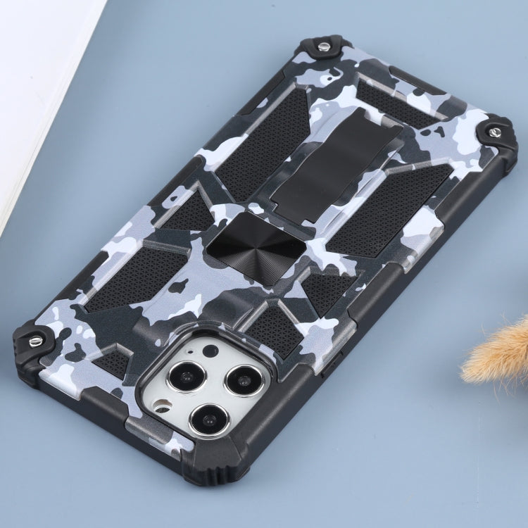 Camouflage Armor Stoßfeste TPU + PC Magnetische Schutzhülle mit Halterung, Für iPhone 12 / 12 Pro, Für iPhone 12 Pro Max, Für iPhone 12 mini