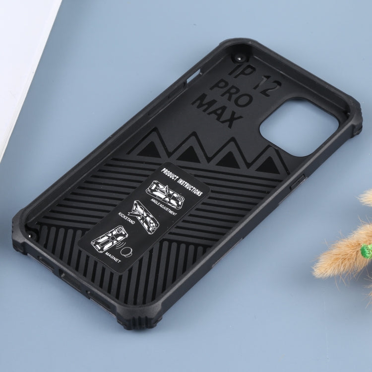 Camouflage Armor Stoßfeste TPU + PC Magnetische Schutzhülle mit Halterung, Für iPhone 12 / 12 Pro, Für iPhone 12 Pro Max, Für iPhone 12 mini