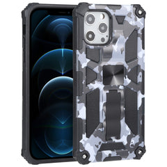 Camouflage Armor Shockproof TPU + PC Magnetic Protective Case with Holder, For iPhone 12 / 12 Pro, For iPhone 12 Pro Max, For iPhone 12 mini