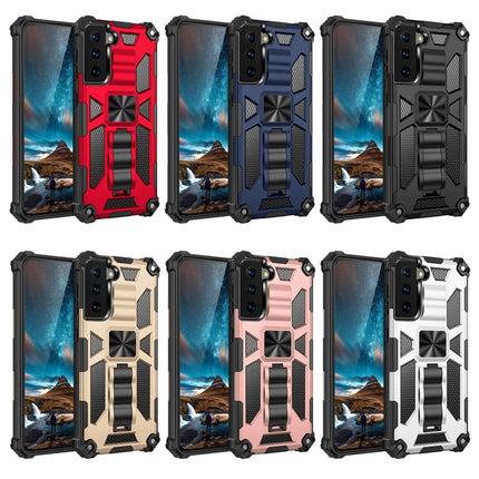 Shockproof TPU + PC Magnetic Protective Case with Holder, For Samsung Galaxy S21 5G