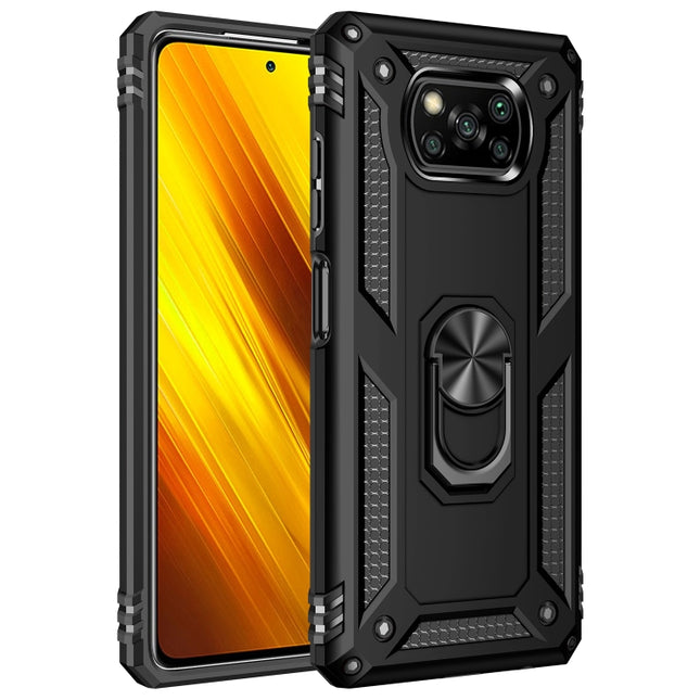Shockproof TPU + PC Protective Case with 360 Degree Rotating Holder, For Xiaomi Poco X3 NFC