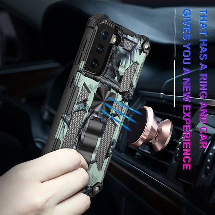 Camouflage Armor Shockproof TPU + PC Magnetic Protective Case with Holder, For Samsung Galaxy S21 5G, For Samsung Galaxy S21+ 5G, For Samsung Galaxy S21 Ultra 5G