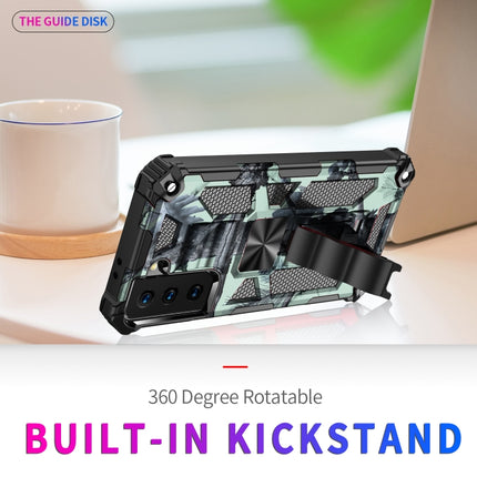 Camouflage Armor Shockproof TPU + PC Magnetic Protective Case with Holder, For Samsung Galaxy S21 5G, For Samsung Galaxy S21+ 5G, For Samsung Galaxy S21 Ultra 5G