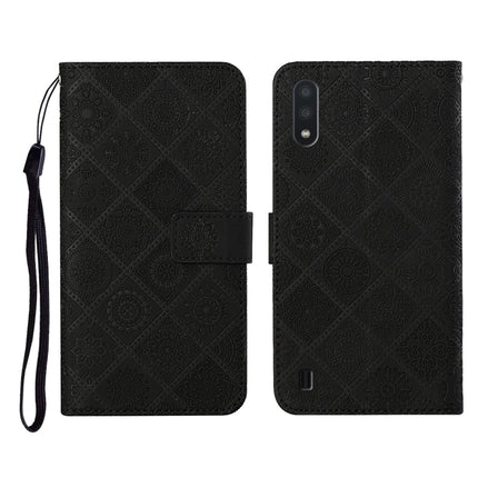Ethnic Style Embossed Pattern Horizontal Flip Leather Case with Holder & Card Slots & Wallet & Lanyard, For Samsung Galaxy A01, For Samsung Galaxy A10 / M10, For Samsung Galaxy A10s