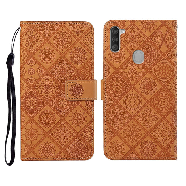Ethnic Style Embossed Pattern Horizontal Flip Leather Case with Holder & Card Slots & Wallet & Lanyard, For Samsung Galaxy A11, For Samsung Galaxy A12, For Samsung Galaxy A20 / A30