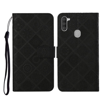 Ethnic Style Embossed Pattern Horizontal Flip Leather Case with Holder & Card Slots & Wallet & Lanyard, For Samsung Galaxy A11, For Samsung Galaxy A12, For Samsung Galaxy A20 / A30