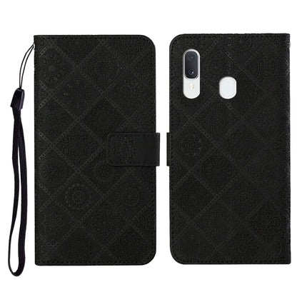 Ethnic Style Embossed Pattern Horizontal Flip Leather Case with Holder & Card Slots & Wallet & Lanyard, For Samsung Galaxy A11, For Samsung Galaxy A12, For Samsung Galaxy A20 / A30